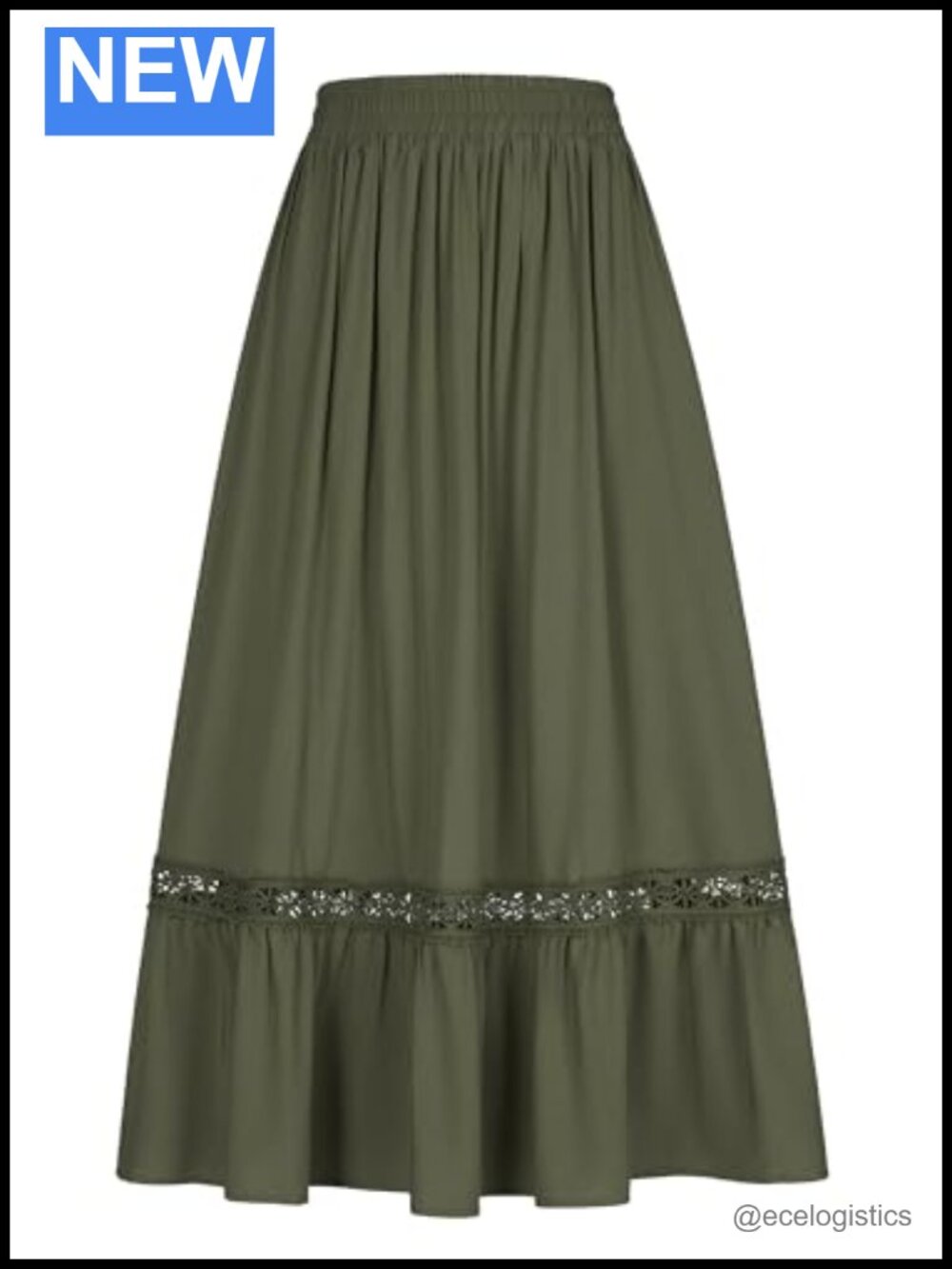 Women's High Waisted Tiered Maxi Skirt with Pockets